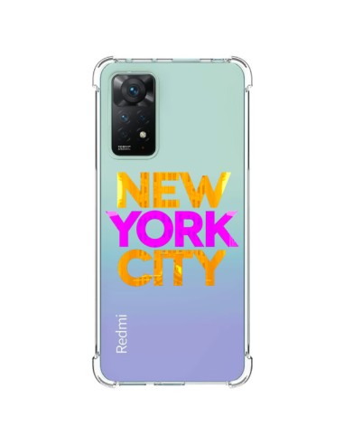 Xiaomi Redmi Note 11 Pro Case New York City NYC Orange Pink Clear - Javier Martinez