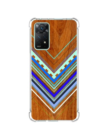 Coque Xiaomi Redmi Note 11 Pro Azteque Arbutus Blue Bois Aztec Tribal - Jenny Mhairi