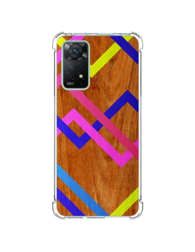 Coque Xiaomi Redmi Note 11 Pro Pink Yellow Wooden Bois Azteque Aztec Tribal - Jenny Mhairi