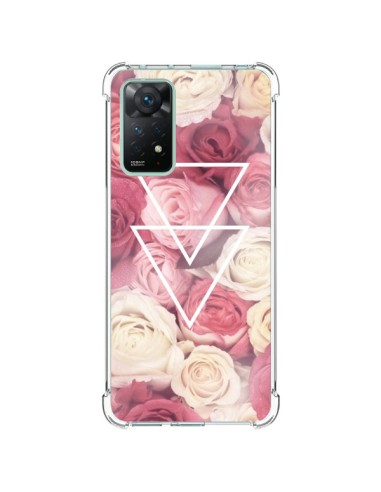 Xiaomi Redmi Note 11 Pro Case Pink Triangles Flowers - Jonathan Perez