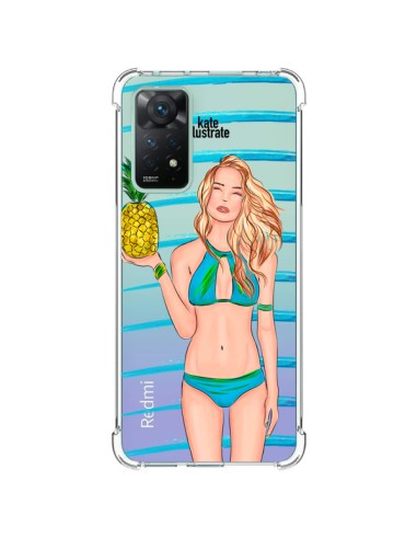 Coque Xiaomi Redmi Note 11 Pro Malibu Ananas Plage Ete Bleu Transparente - kateillustrate