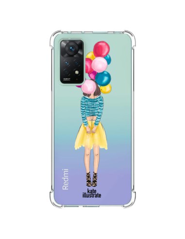 Cover Xiaomi Redmi Note 11 Pro Ragazza Palloncini Trasparente - kateillustrate