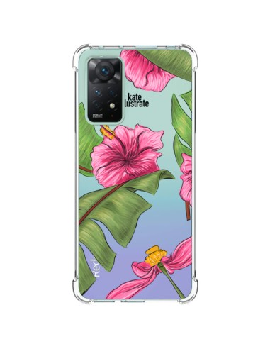 Coque Xiaomi Redmi Note 11 Pro Tropical Leaves Fleurs Feuilles Transparente - kateillustrate