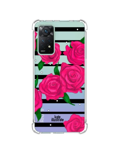 Cover Xiaomi Redmi Note 11 Pro Rosa Fiori Trasparente - kateillustrate