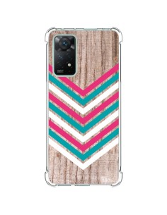 Coque Xiaomi Redmi Note 11 Pro Tribal Aztèque Bois Wood Flèche Rose Bleu - Laetitia