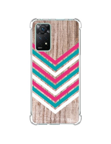 Coque Xiaomi Redmi Note 11 Pro Tribal Aztèque Bois Wood Flèche Rose Bleu - Laetitia