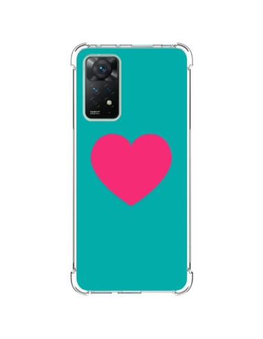 Cover Xiaomi Redmi Note 11 Pro Cuore Rosa Sfondo Blu  - Laetitia