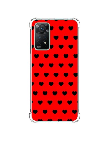 Cover Xiaomi Redmi Note 11 Pro Cuore Neros sfondo Rosso - Laetitia