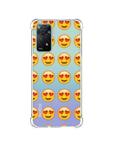 Coque Xiaomi Redmi Note 11 Pro Love Amoureux Smiley Emoticone Emoji Transparente - Laetitia