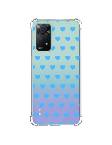 Coque Xiaomi Redmi Note 11 Pro Coeur Heart Love Amour Bleu Transparente - Laetitia