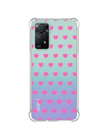 Coque Xiaomi Redmi Note 11 Pro Coeur Heart Love Amour Rose Transparente - Laetitia