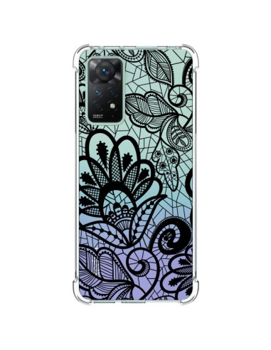 Coque Xiaomi Redmi Note 11 Pro Lace Fleur Flower Noir Transparente - Petit Griffin