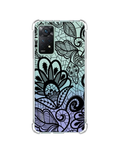 Xiaomi Redmi Note 11 Pro Case Pizzo Flowers Flower Black Clear - Petit Griffin