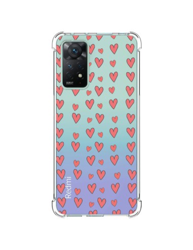 Coque Xiaomi Redmi Note 11 Pro Coeurs Heart Love Amour Rouge Transparente - Petit Griffin