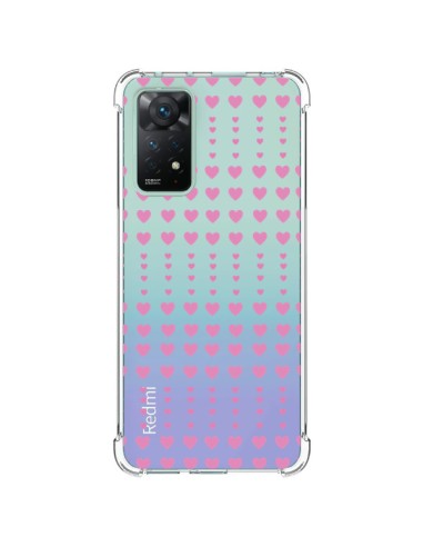 Coque Xiaomi Redmi Note 11 Pro Coeurs Heart Love Amour Rose Transparente - Petit Griffin
