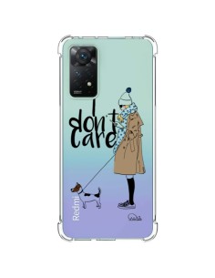 Cover Xiaomi Redmi Note 11 Pro I don't care Fille Cane Trasparente - Lolo Santo