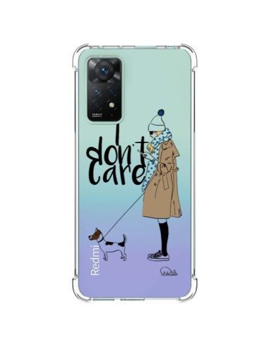 Coque Xiaomi Redmi Note 11 Pro I don't care Fille Chien Transparente - Lolo Santo