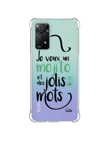 Coque Xiaomi Redmi Note 11 Pro Je veux un mojito et des jolis mots Transparente - Lolo Santo