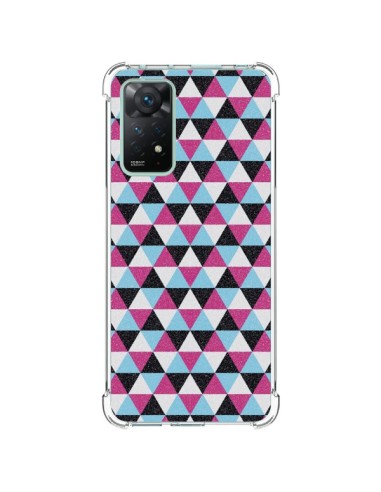 Coque Xiaomi Redmi Note 11 Pro Azteque Triangles Rose Bleu Gris - Mary Nesrala