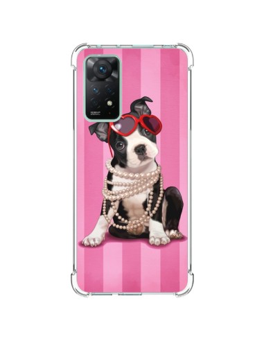 Cover Xiaomi Redmi Note 11 Pro Cane Fashion Collana di Perle Occhiali Cuore  - Maryline Cazenave