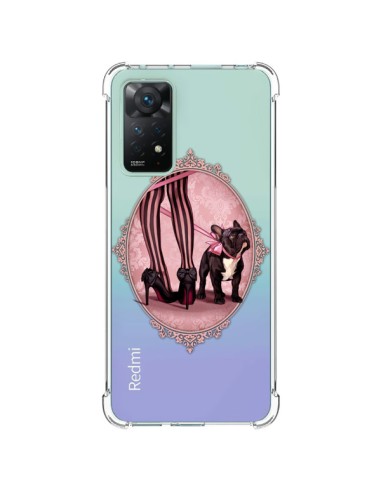 Coque Xiaomi Redmi Note 11 Pro Lady Jambes Chien Bulldog Dog Rose Pois Noir Transparente - Maryline Cazenave