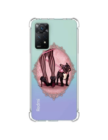 Xiaomi Redmi Note 11 Pro Case Lady Jambes Dog Bulldog Dog Pink Polka Black Clear - Maryline Cazenave