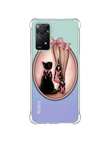 Coque Xiaomi Redmi Note 11 Pro Lady Chat Noeud Papillon Pois Chaussures Transparente - Maryline Cazenave