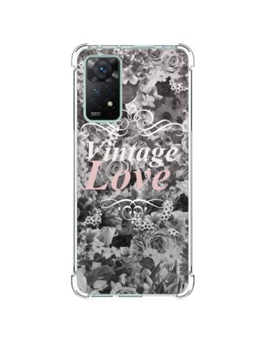 Coque Xiaomi Redmi Note 11 Pro Vintage Love Noir Flower - Monica Martinez