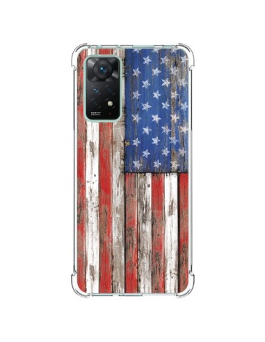 Coque Xiaomi Redmi Note 11 Pro Drapeau USA Vintage Bois Wood - Maximilian San