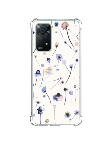 Coque Xiaomi Redmi Note 11 Pro Blue Soft Flowers - Ninola Design