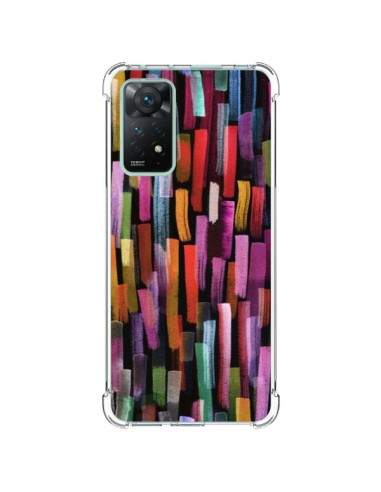 Coque Xiaomi Redmi Note 11 Pro Colorful Brushstrokes Black - Ninola Design