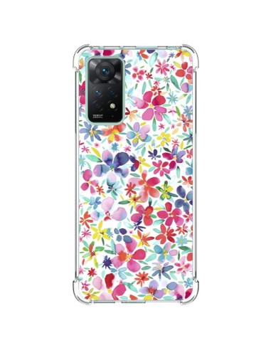 Coque Xiaomi Redmi Note 11 Pro Colorful Flowers Petals Blue - Ninola Design