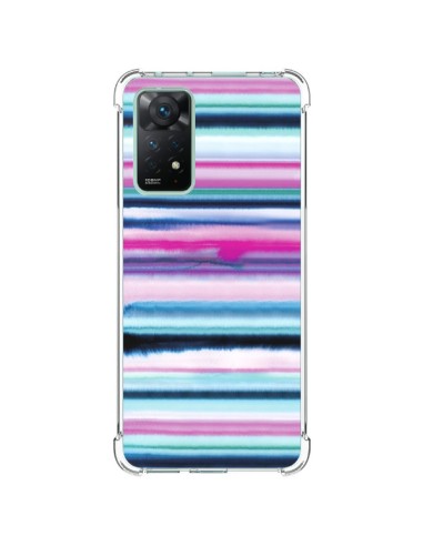Coque Xiaomi Redmi Note 11 Pro Degrade Stripes Watercolor Pink - Ninola Design