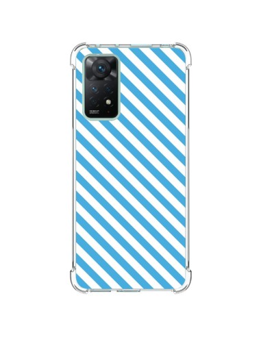 Coque Xiaomi Redmi Note 11 Pro Bonbon Candy Bleue et Blanche Rayée - Nico