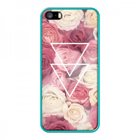 Coque Roses Triangles Fleurs pour iPhone 5 et 5S - Jonathan Perez