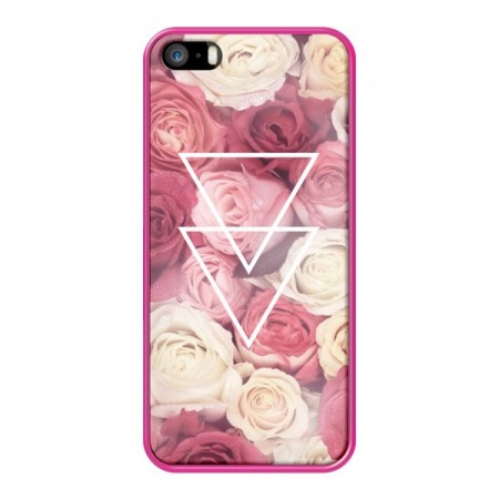 Coque Roses Triangles Fleurs pour iPhone 5 et 5S - Jonathan Perez