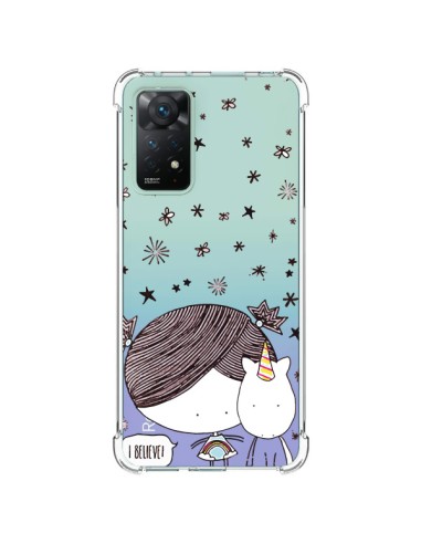 Coque Xiaomi Redmi Note 11 Pro Petite Fille et Licorne I Believe Transparente - Nico