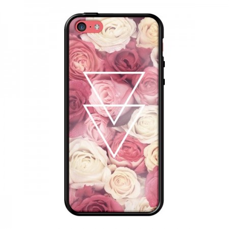 Coque Roses Triangles Fleurs pour iPhone 5C - Jonathan Perez