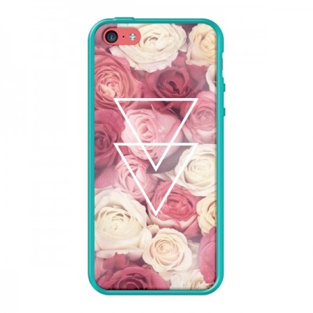 Coque Roses Triangles Fleurs pour iPhone 5C - Jonathan Perez