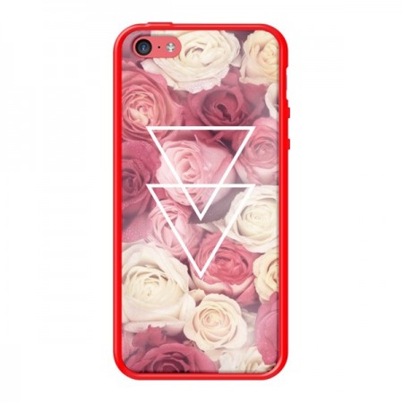 Coque Roses Triangles Fleurs pour iPhone 5C - Jonathan Perez