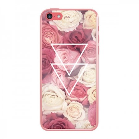 Coque Roses Triangles Fleurs pour iPhone 5C - Jonathan Perez