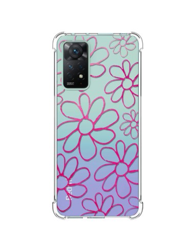 Coque Xiaomi Redmi Note 11 Pro Flower Garden Pink Fleur Transparente - Sylvia Cook