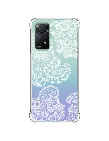 Coque Xiaomi Redmi Note 11 Pro Lacey Paisley Mandala Blanc Fleur Transparente - Sylvia Cook