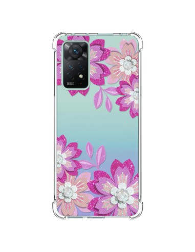 Coque Xiaomi Redmi Note 11 Pro Winter Flower Rose, Fleurs d'Hiver Transparente - Sylvia Cook