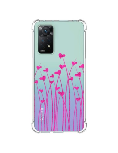 Cover Xiaomi Redmi Note 11 Pro Amore in Rosa Fiori Trasparente - Sylvia Cook