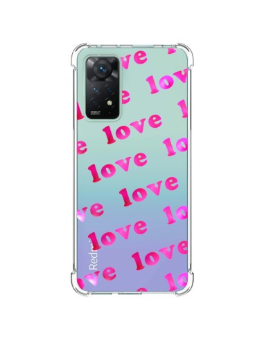 Coque Xiaomi Redmi Note 11 Pro Pink Love Rose Transparente - Sylvia Cook