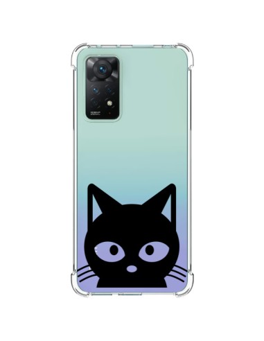 Cover Xiaomi Redmi Note 11 Pro Testa Gatto Nero Trasparente - Yohan B.