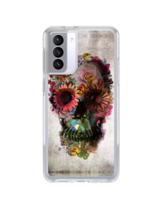 Samsung Galaxy S21 FE Case Skull Flowers - Ali Gulec