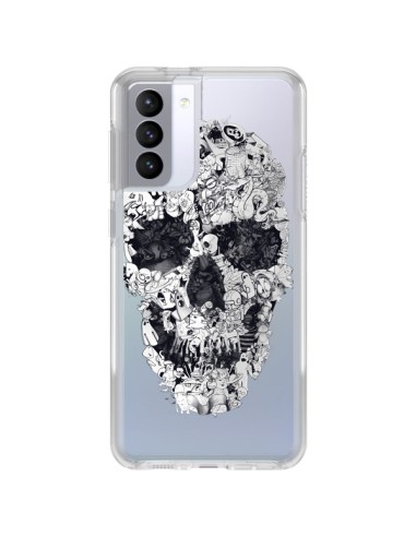 Cover Samsung Galaxy S21 FE Teschio Doodle Trasparente - Ali Gulec