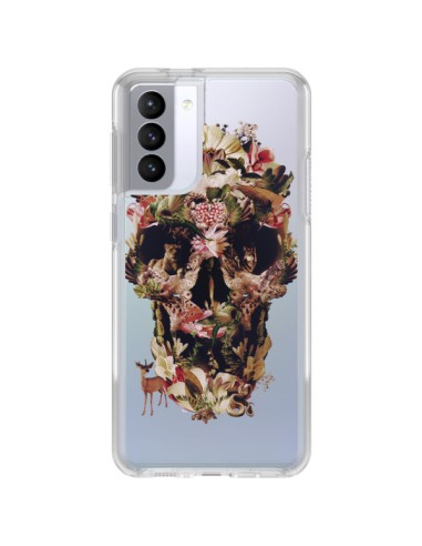 Coque Samsung Galaxy S21 FE Jungle Skull Tête de Mort Transparente - Ali Gulec